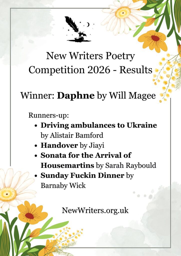 New Writers Poetry Competition 2026 - Winners